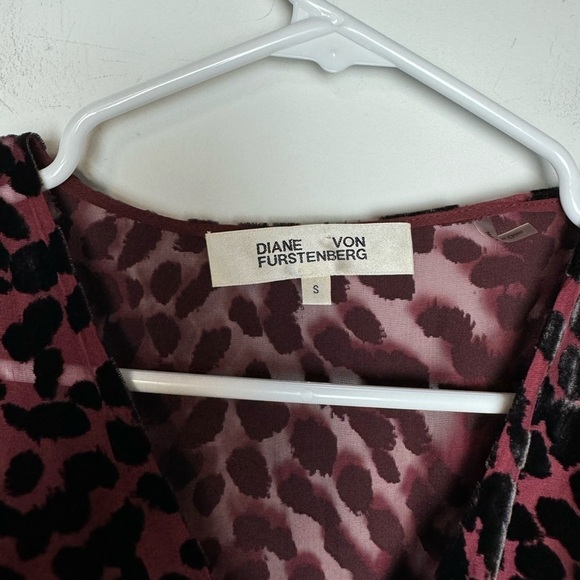 DIANE VON FURSTENBERG KATHERINE WRAP Merlot Animal Leopard print - Picture 12 of 12